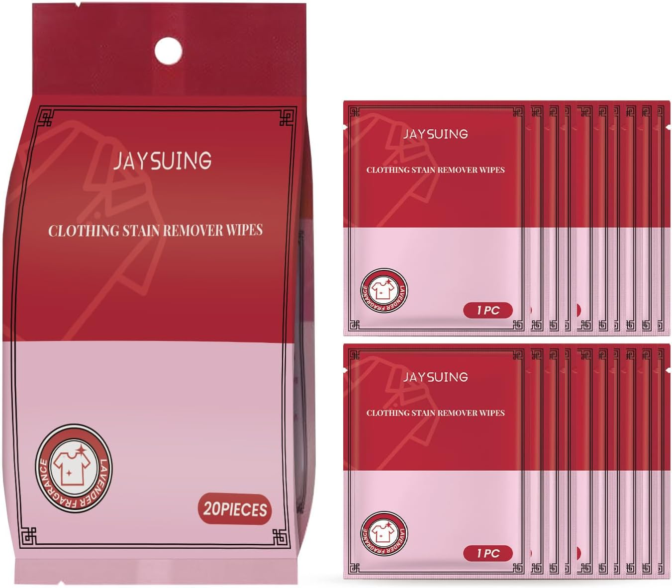 Clothing Stain Remover Wipes, 20-Pack, Deep Cleaning Wipes for Clothes image number 1