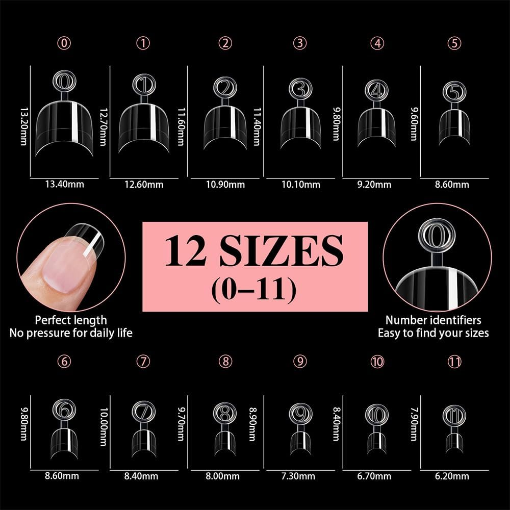 TTPSRY 600PCS Transparent Short Nail Tips Ultra Thin Matte Press-On False Nails, No Filing Needed, Perfect for DIY Nail Art and Professional Use image number 3