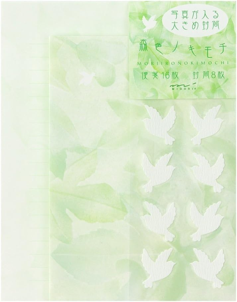 Midori 86100006 Letter Set, Forest Color Nokimochi