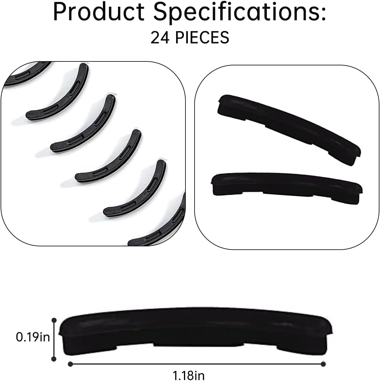 Eyelash Curler Refills Compatible with Kevyn Aucoin,Eyelash Curler Pads 24Pcs,Silicone Lash Curler Refill Pads Compatible with Kevyn Aucoin,Black image number 3