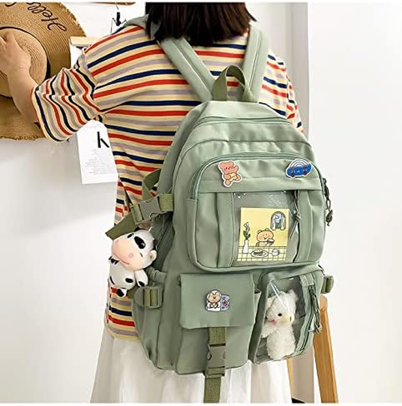 BXCNCKD Kawaii Backpack with Pins Kawaii School Backpack Cute Backpack Cute Kawaii School Backpack&hellip; - Black image number 5