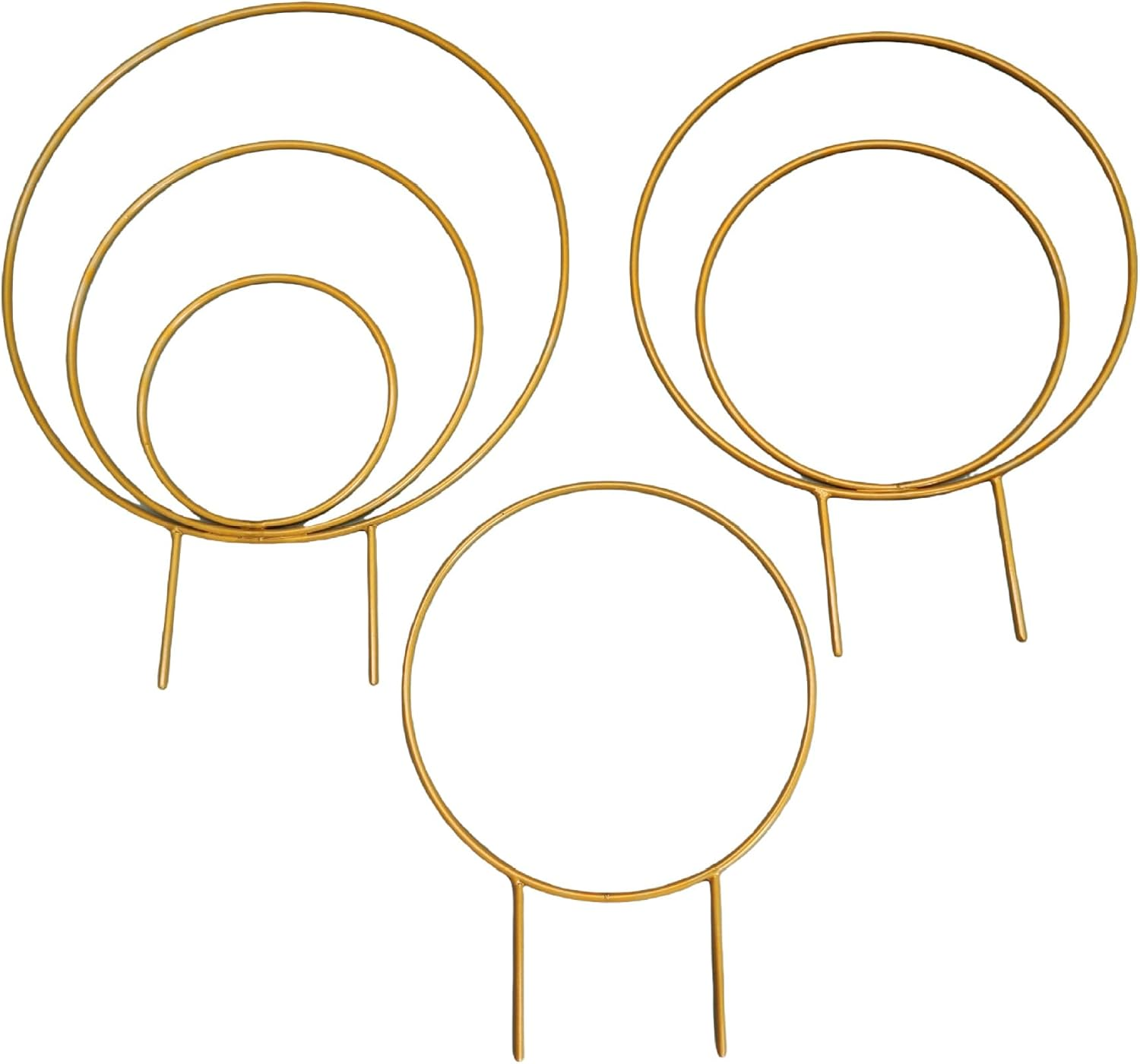 Round Plant Trellis Support Stakes, 3 Pieces, Black, Multiple Sizes for Indoor Climbing Plants,Unique round Hoya Trellis, Different Size Houseplant Trellis for Indoor Climbing Plant,Black