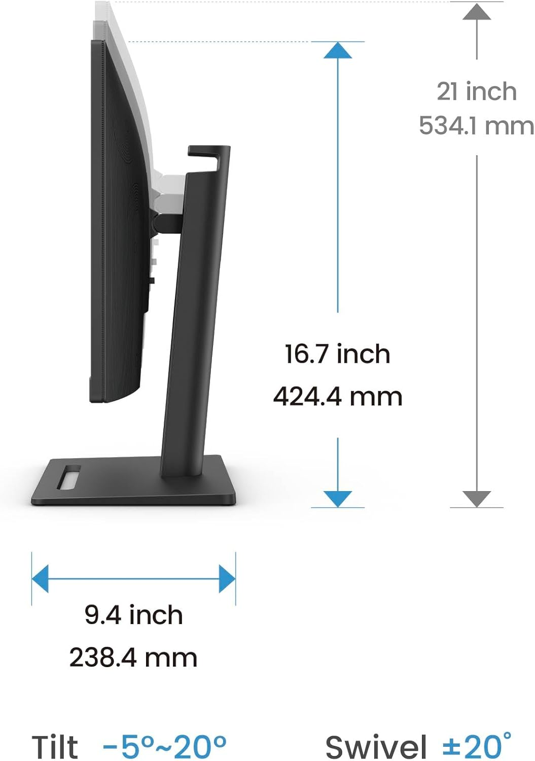 Benq GW2790T 27&rdquo; IPS 1080P Home Office Monitor, FHD, 100Hz, Ergo Design, High Refresh Rate, 99% Srgb, VESA Mediasync, B.I, Flicker Free, Low Blue Light, Epaper, Coding Mode, T&Uuml;V Rheinland Certified image number 3