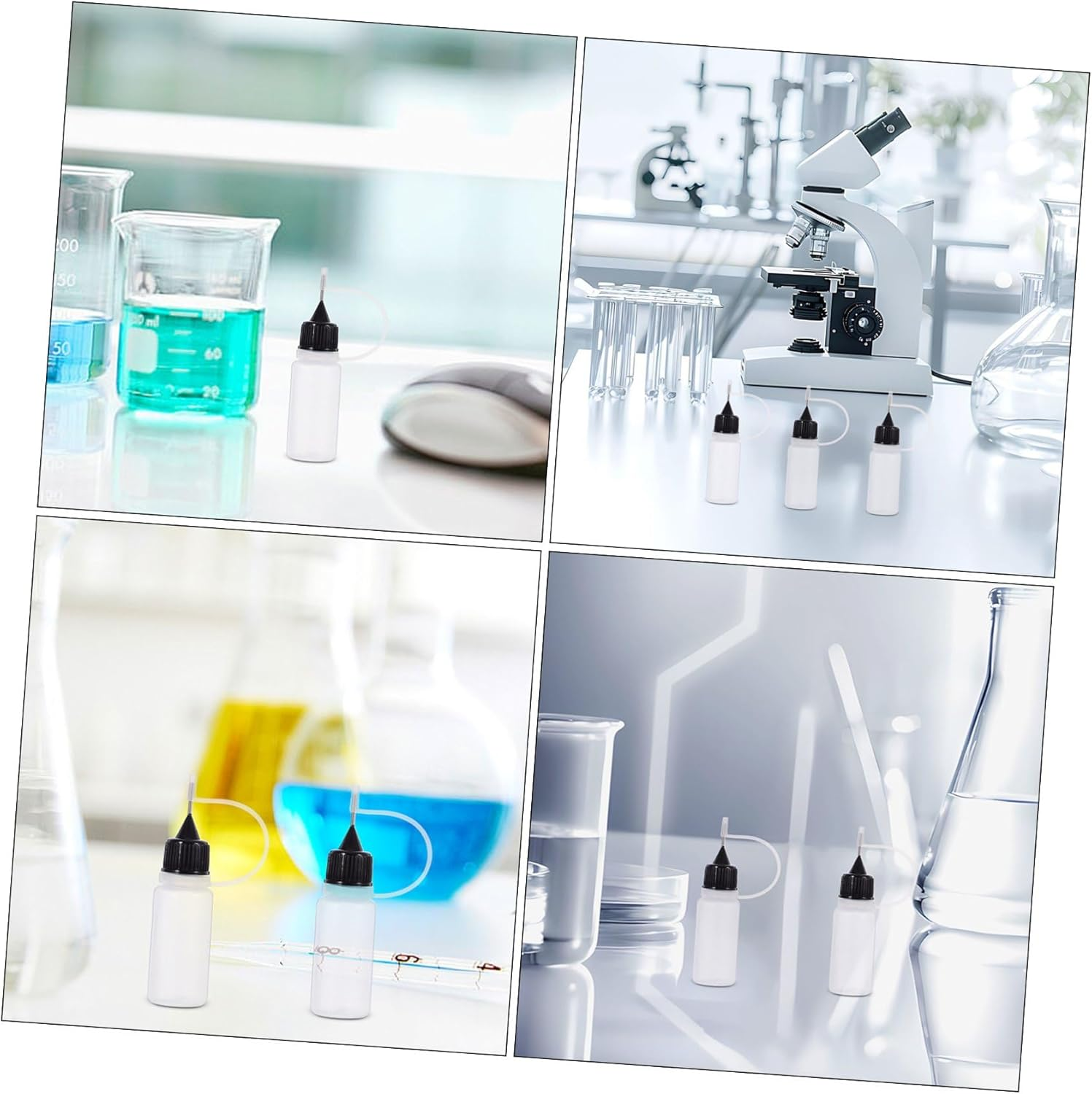 20Pcs Plastic Squeeze Dropper Bottles with Black Lid Precision Fine Tip Applicator for Glue Ink Dispensing Sealed Design for Workshop Use image number 4