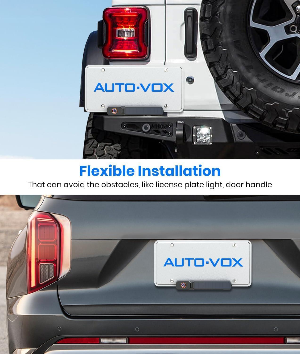 AUTO-VOX Solar Wireless Backup Camera with 5" HD Monitor, 3-Minute DIY Installation, and Battery-Powered Backup Camera System, IP69K Waterproof Reverse Camera for Car/Van/Suv/Truck/Trailer image number 1