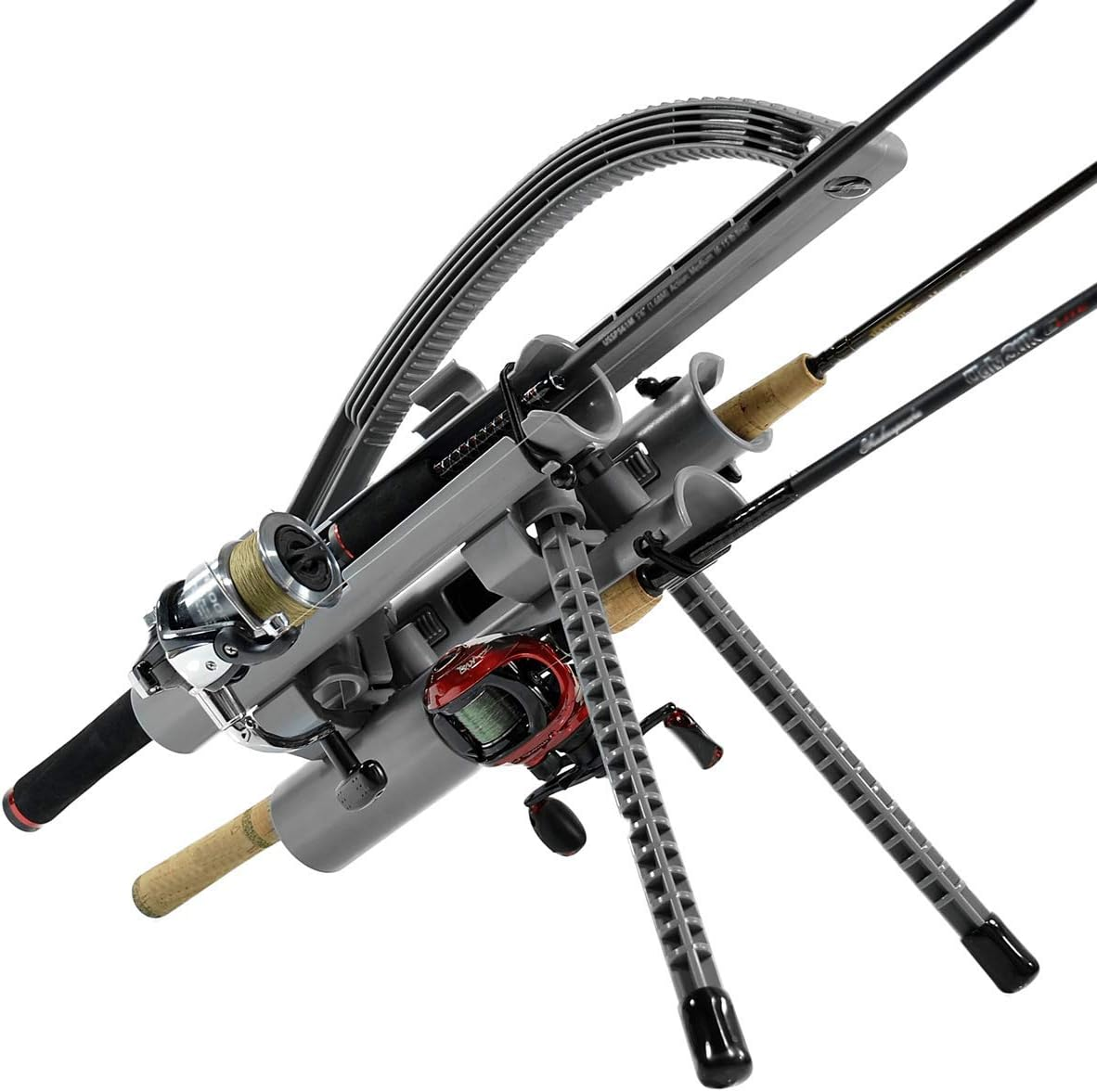 Rod-Runner Express Fishing Rod Rack - Gray | Portable Fishing Rod Holder Caddy