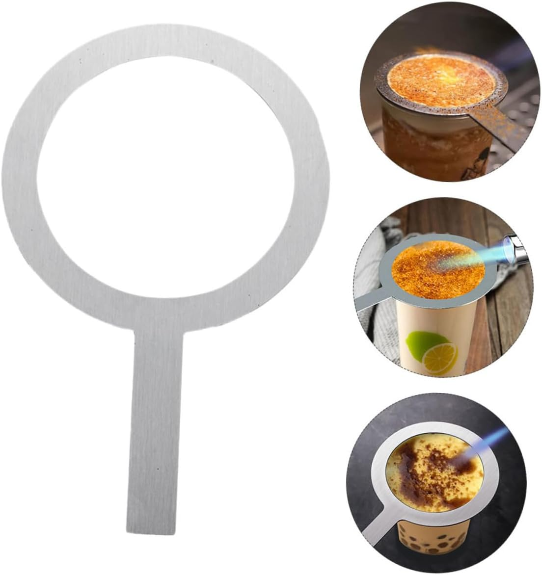 4Pcs Stainless Steel Milk Tea Cup Gasket 98Mm Diameter Anti-Scald Baking Cup Rings Protective for Home and Cafe Use image number 3