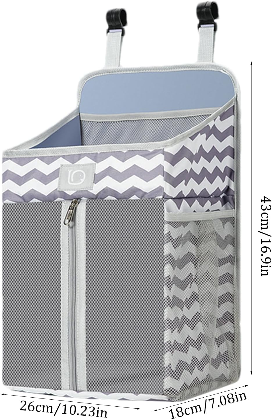 Nappy Stack Crib Organiser - Multifunctional Baby Caddy for Attaching to Cot, Organiser for Accessories, Compact Storage for Changing Table, Sleeping Area or Care