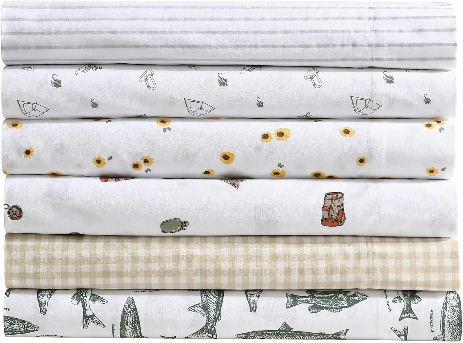 Eddie Bauer - Sheet Set, Cotton Percale Bedding with Matching Pillowcases, Crisp & Breathable, 200-Thread Count, Classic Comfort Essentials (Wes Fish Green, Queen) image number 3