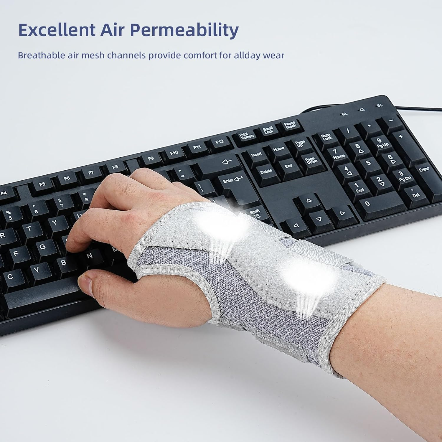 Wrist Brace for Carpal Tunnel Right Hand, Night Wrist Sleep Support Brace for Men and Women, Adjustable Wrist Support Splint with Cushioned, Help Tendonitis Arthritis Pain Relief image number 4