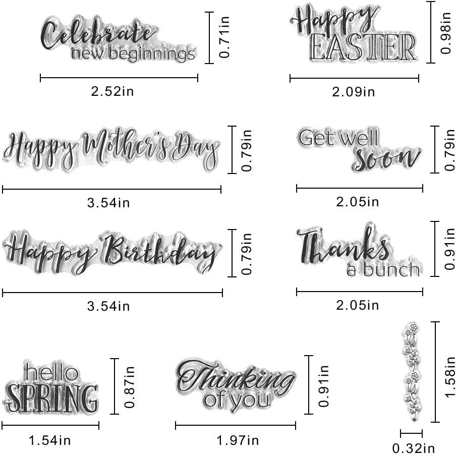 Blessing Greeting Words Stamps Mother'S Day Easter Clear Stamps for Card Making Decoration DIY Scrapbooking, Spring Words Easter Thanks Silicone Transparent Seal Stamp for Embossing Album Decor Craft image number 4