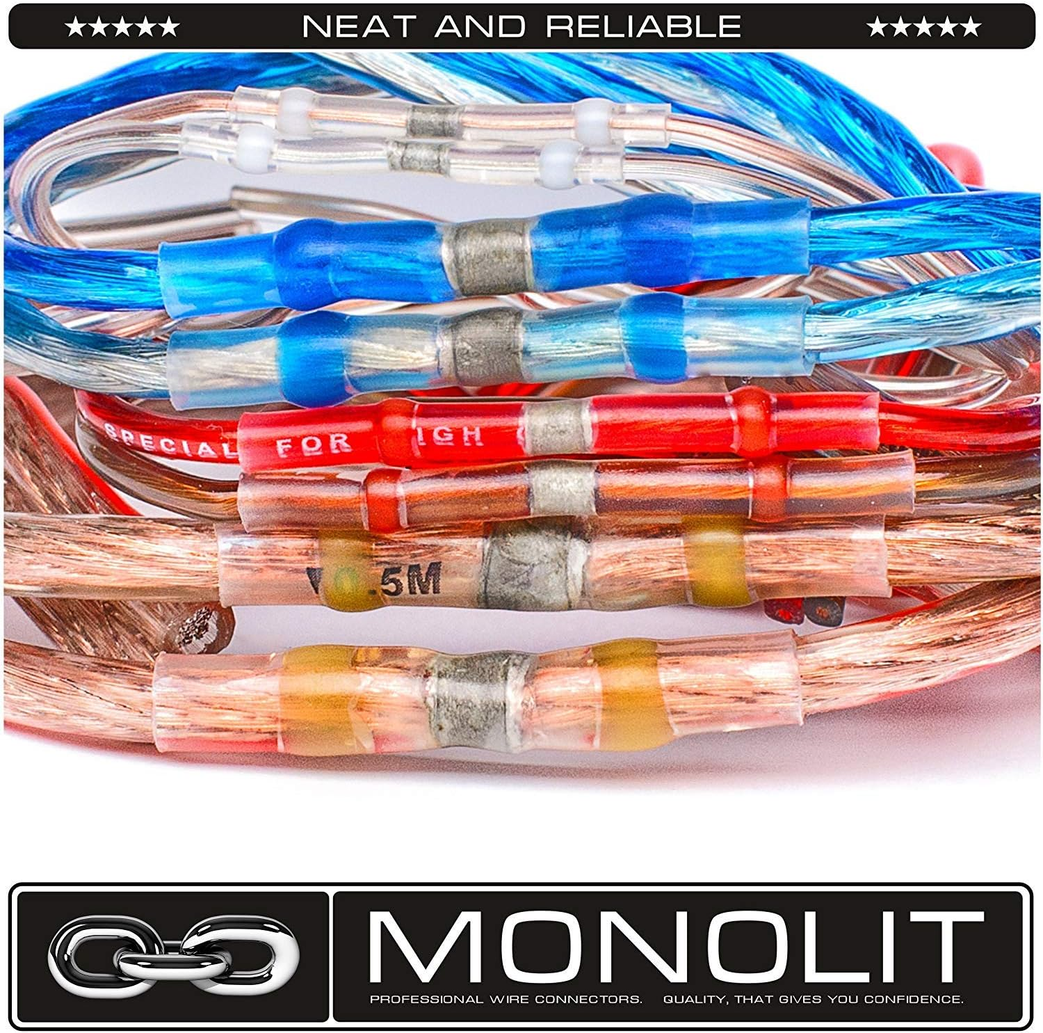 Premium Solder Seal Heat Shrink Butt Connectors 100 Pcs Wire Connector Kit Electrical Waterproof Marine Automotive Solder Sleeve image number 1