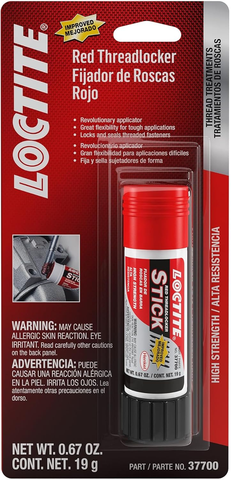 Loctite 268 High Strength Stick Threadlocker 19 G, Red image number 5