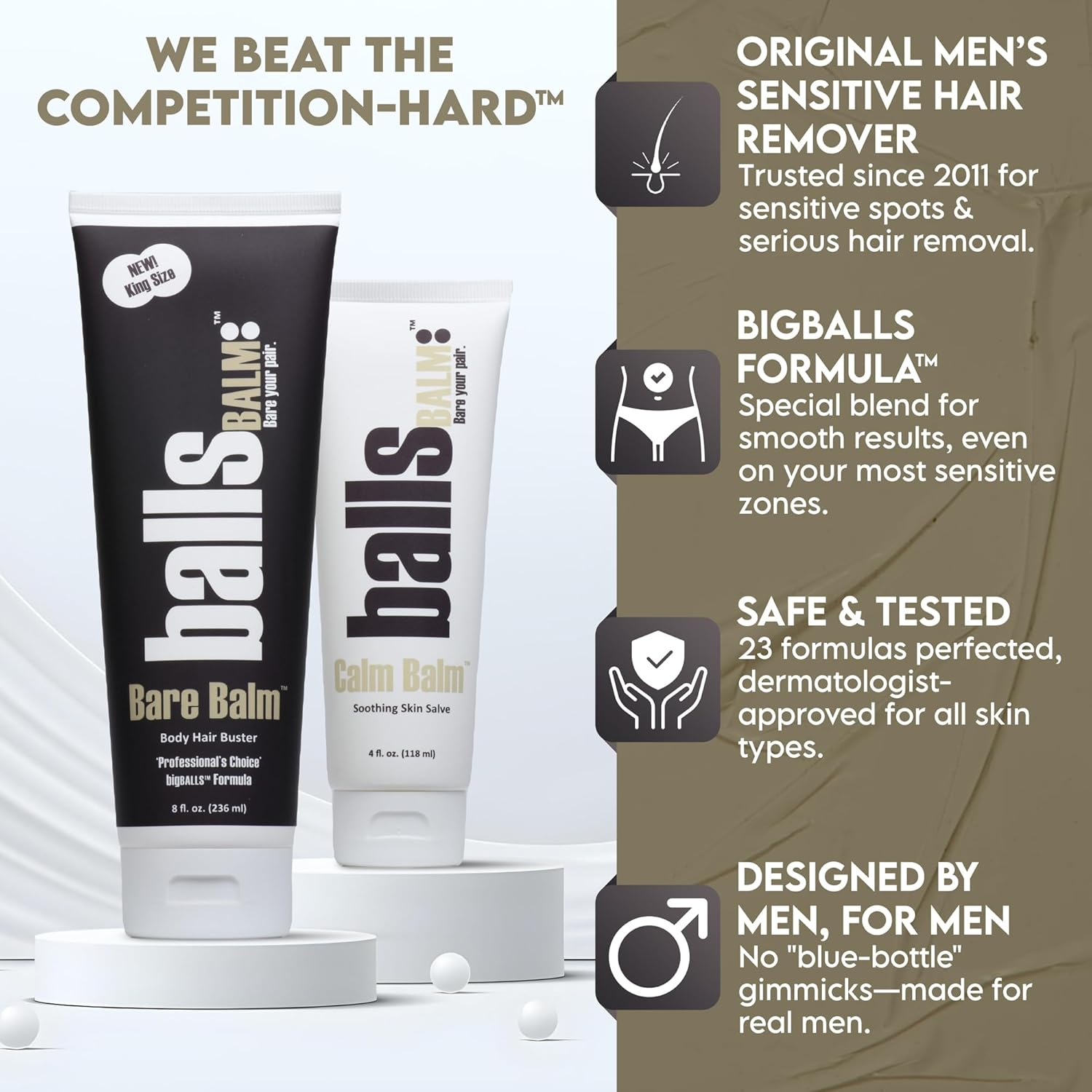 The Bare Pair King Kombo - Body Hair Management System (W/Exfoliating Glove) image number 3