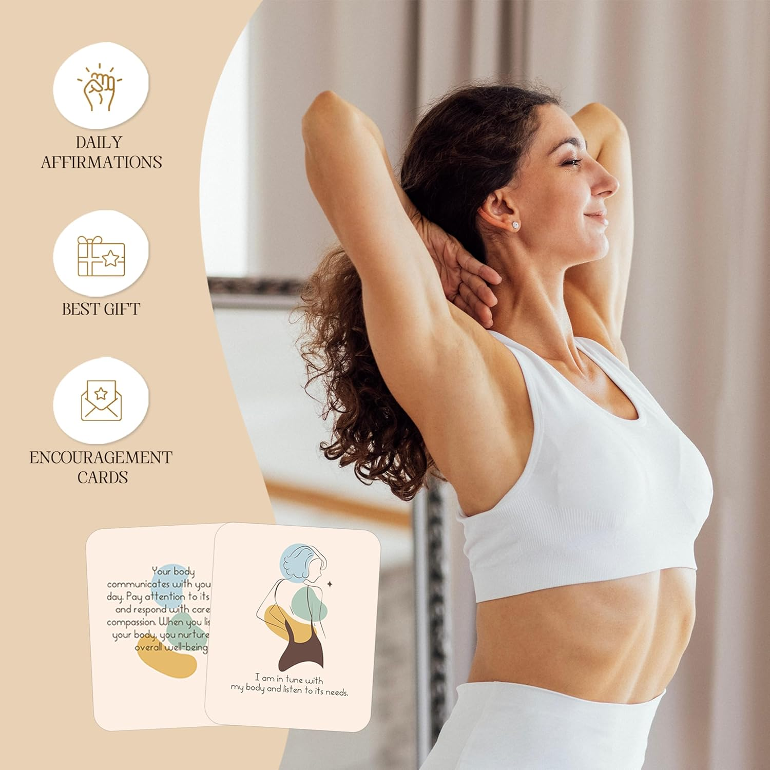 BIROYAL Positive Affirmations Cards for Women - 45 Motivational Cards with Inspirational Quotes - Daily Affirmations for Women - Inspirational Card with Display Stand & Metal Box - Best Affirmation Gifts image number 5