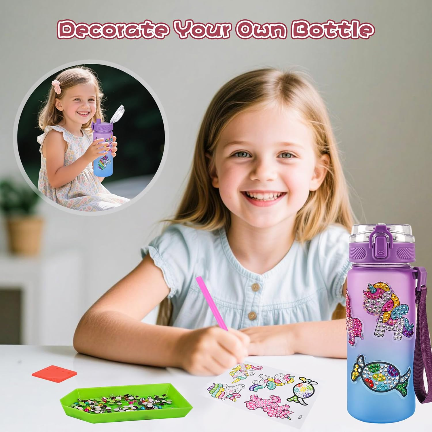 CYZAM Unicorns Gifts for Girls Kids Toys 6 7 8 9 10 Years Old with Water Bottle, Bag, Purse, Plush Diary, Eye Mask, Headband, Pen, Jewelry Set, Teen Girl Birthday Christmas Unicorn Toy