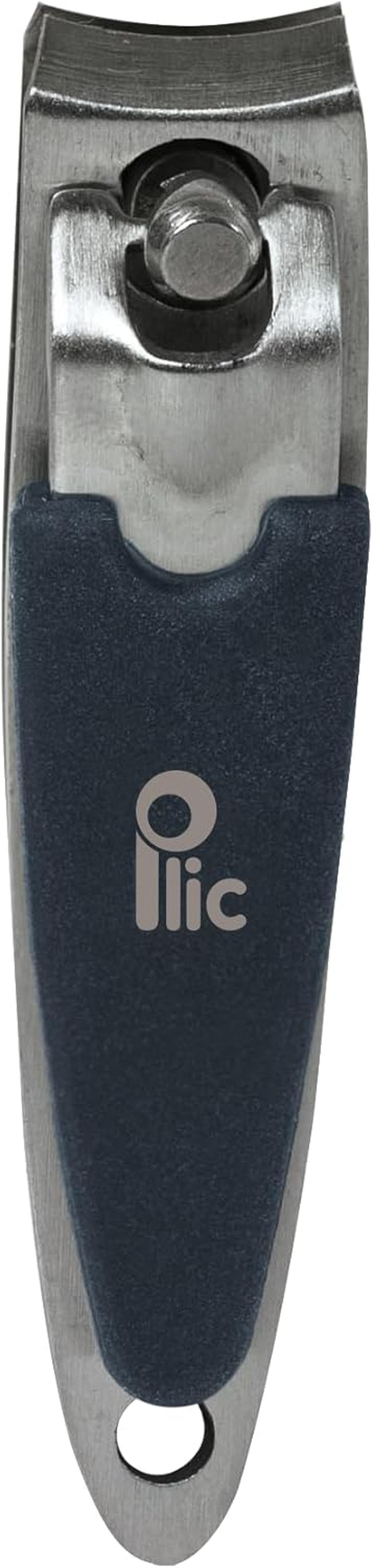 PLIC BEAUTY - Nail Clippers - Rounded Spout - Dark Blue Colour - Precision and Comfort - Stainless Steel - Soft Touch Finish