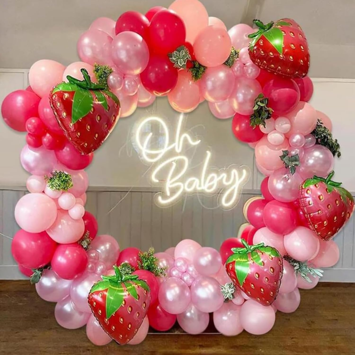 102 Pcs Strawberry Balloon Arch Garland Kit image number 5