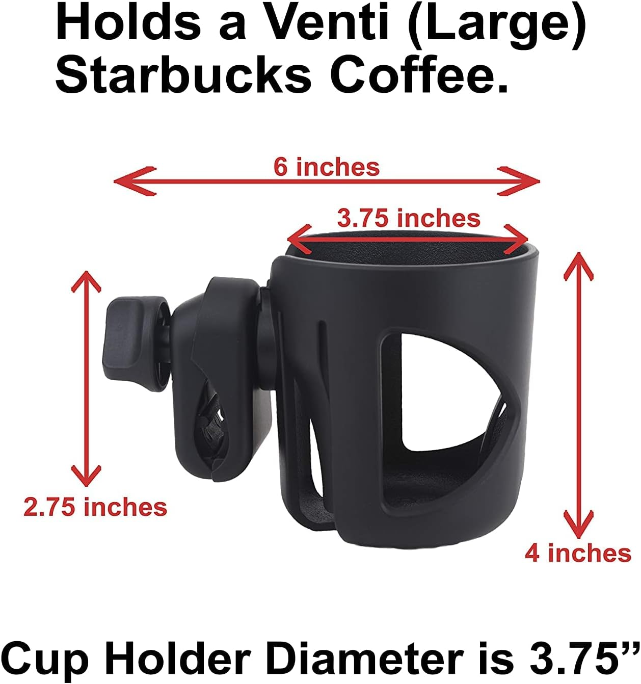 Cup Holder for All Uppababy Strollers - Fits Every Vista, Curz, and Minu Model - Attaches in Seconds - Folds with Stroller - 3.75&rdquo; Diameter Fits Most Cups and Bottles - Uppa Baby Accessories Now image number 1