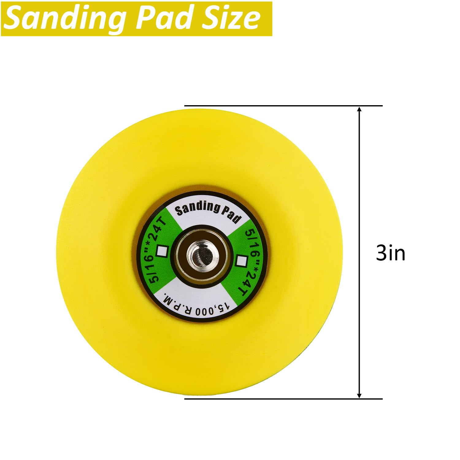 3-Inch Dual-Action Hook & Loop Fastener Flexible Backing Plate, 3" Sanding Back Pad for Orbital Sander 5/16"-24 Thread image number 2