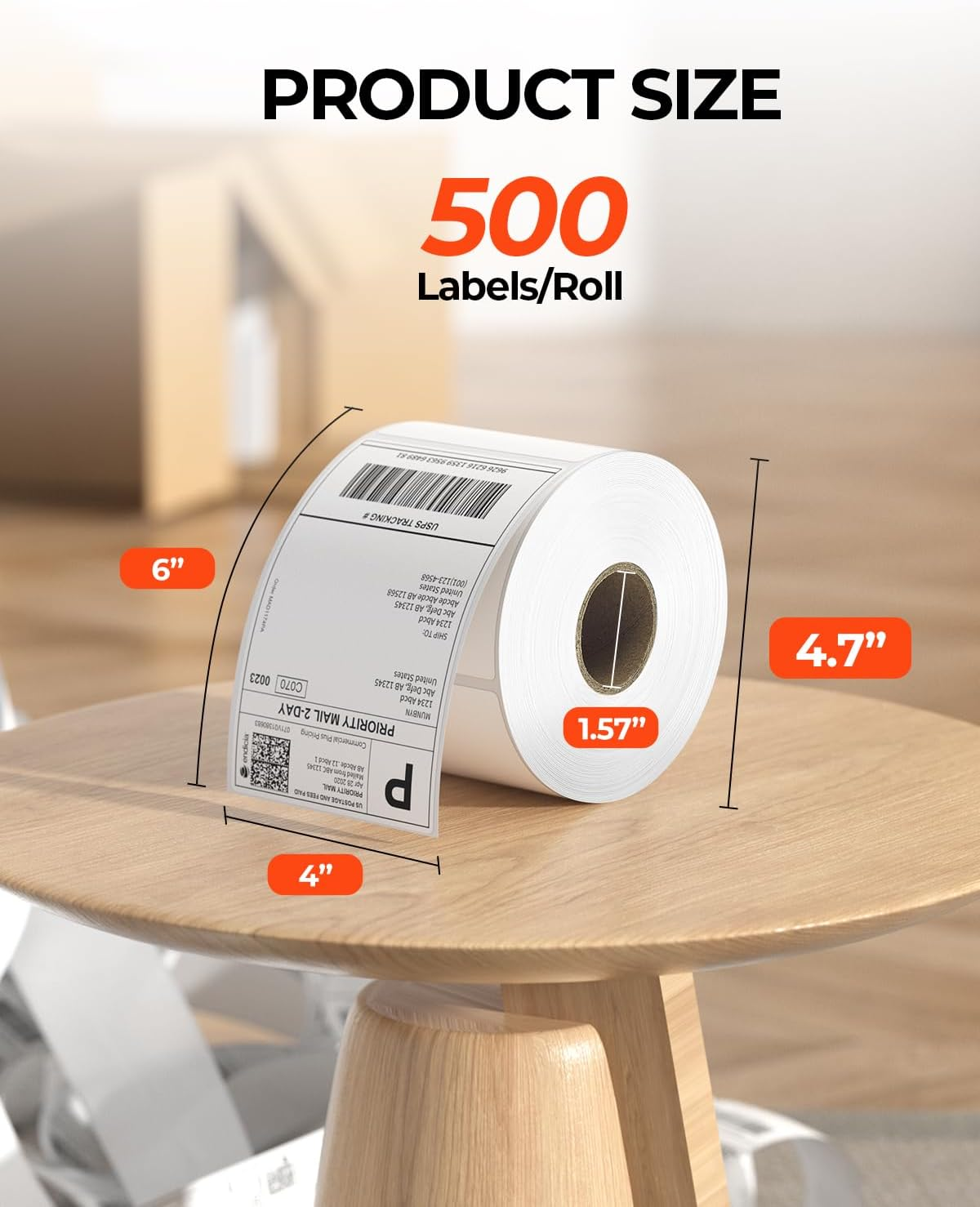 MUNBYN Thermal Direct Shipping Label (Pack of 500 4X6 per Roll Labels) - Commercial Grade&hellip; image number 3