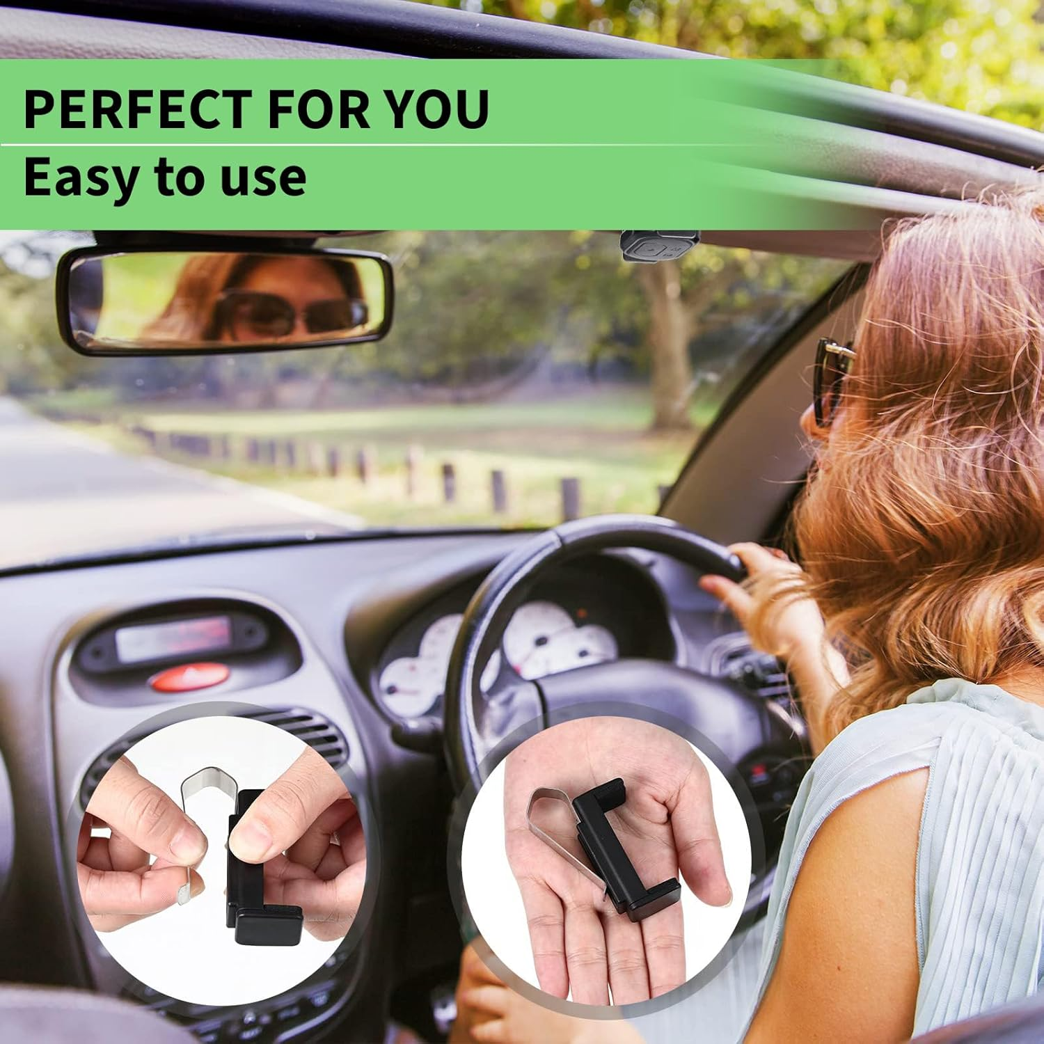 MAEZOE 2 PCS Garage Door Opener Clip for Visor, Universal Car Garage Remote Control Holder, Compatible with Liftmaster, Sears and Chamberlain, Fits for 4.5-6.7Cm Remote Control