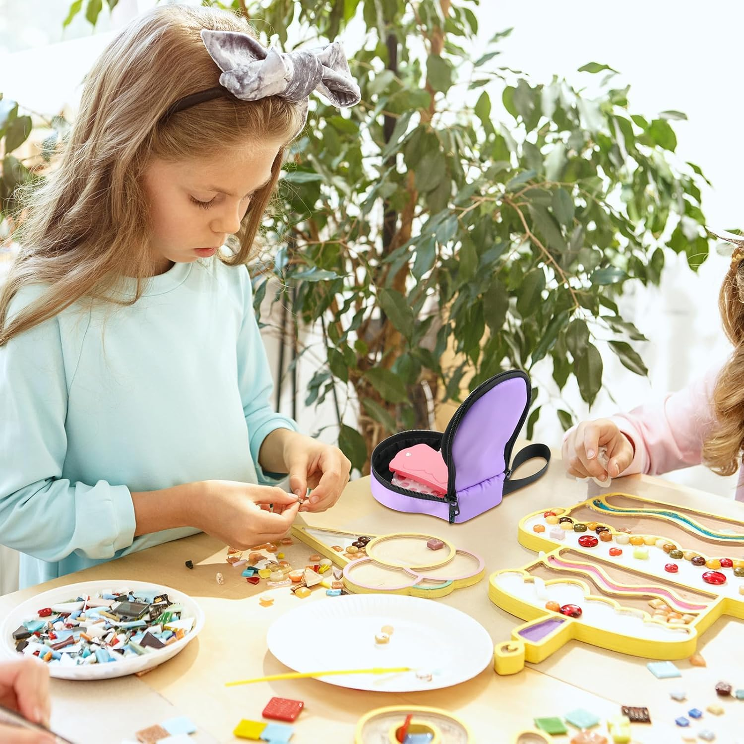 Beautyflier Cute Carry Case Compatible with Blinger Ultimate Set, Protective Carrying Storage Holds Glam Styling Tool Gems, Case Only (Purple) image number 4