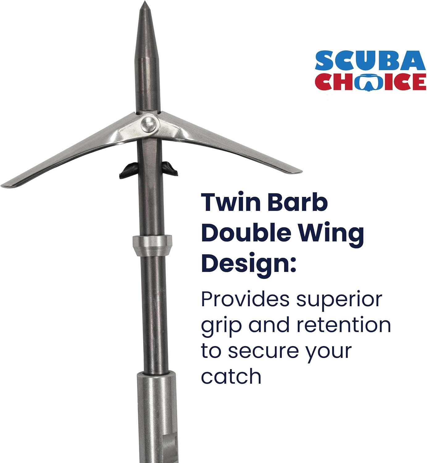 Scuba Choice 6Mm Twin Barb Double Wing Pole Spear Tip with Keeper, Durable Stainless Steel, Compatible JBL & Other Threads, Premium Spearfishing Gear image number 6