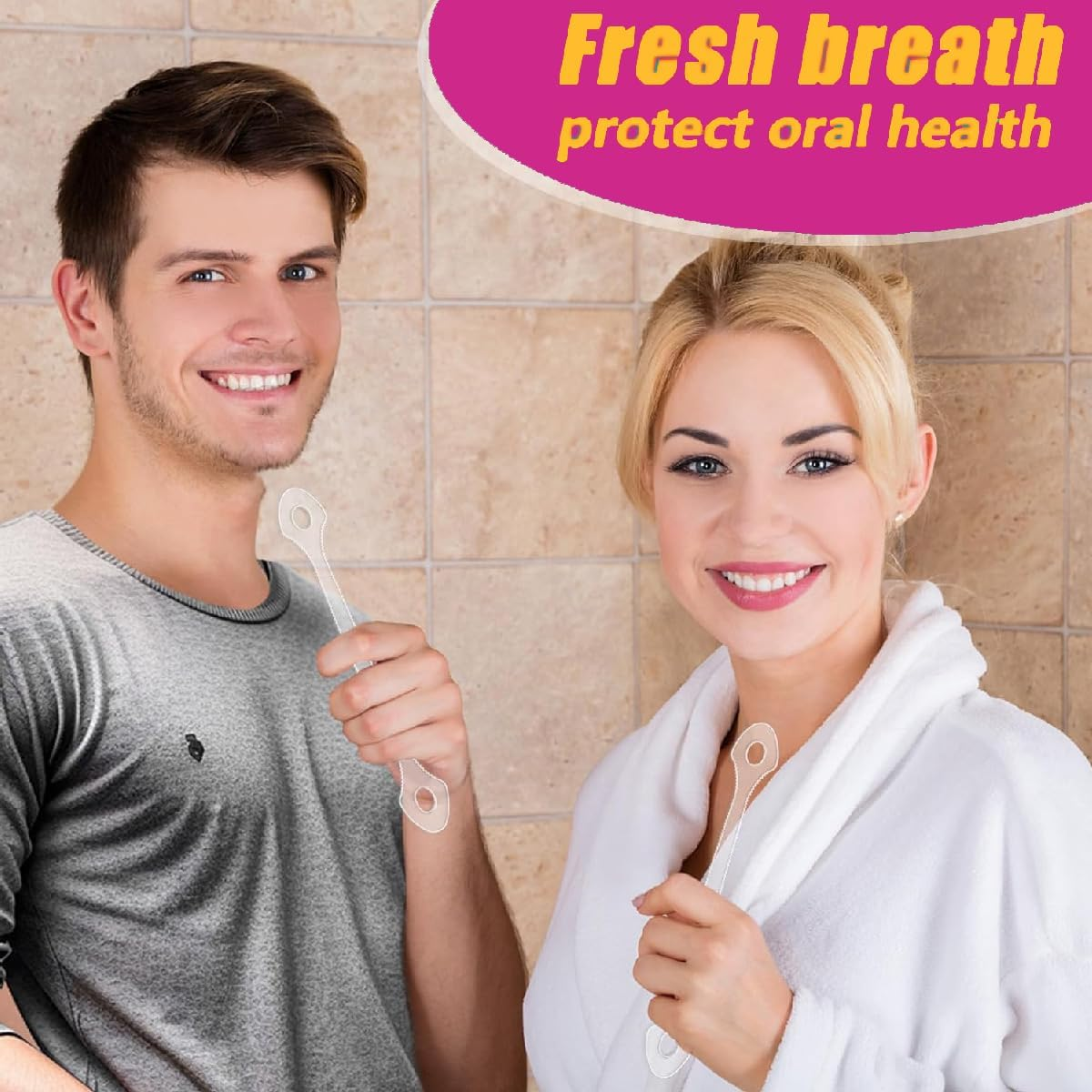 10 Count Disposable Tongue Scraper, Tongue Cleaner for Adults and Kids, Ergonomic Plastic Tongue Scraper,Tongue Scrubber for Oral Care,Reduce Bad Breath,Promote Fresh Breath - 100Pcs image number 6