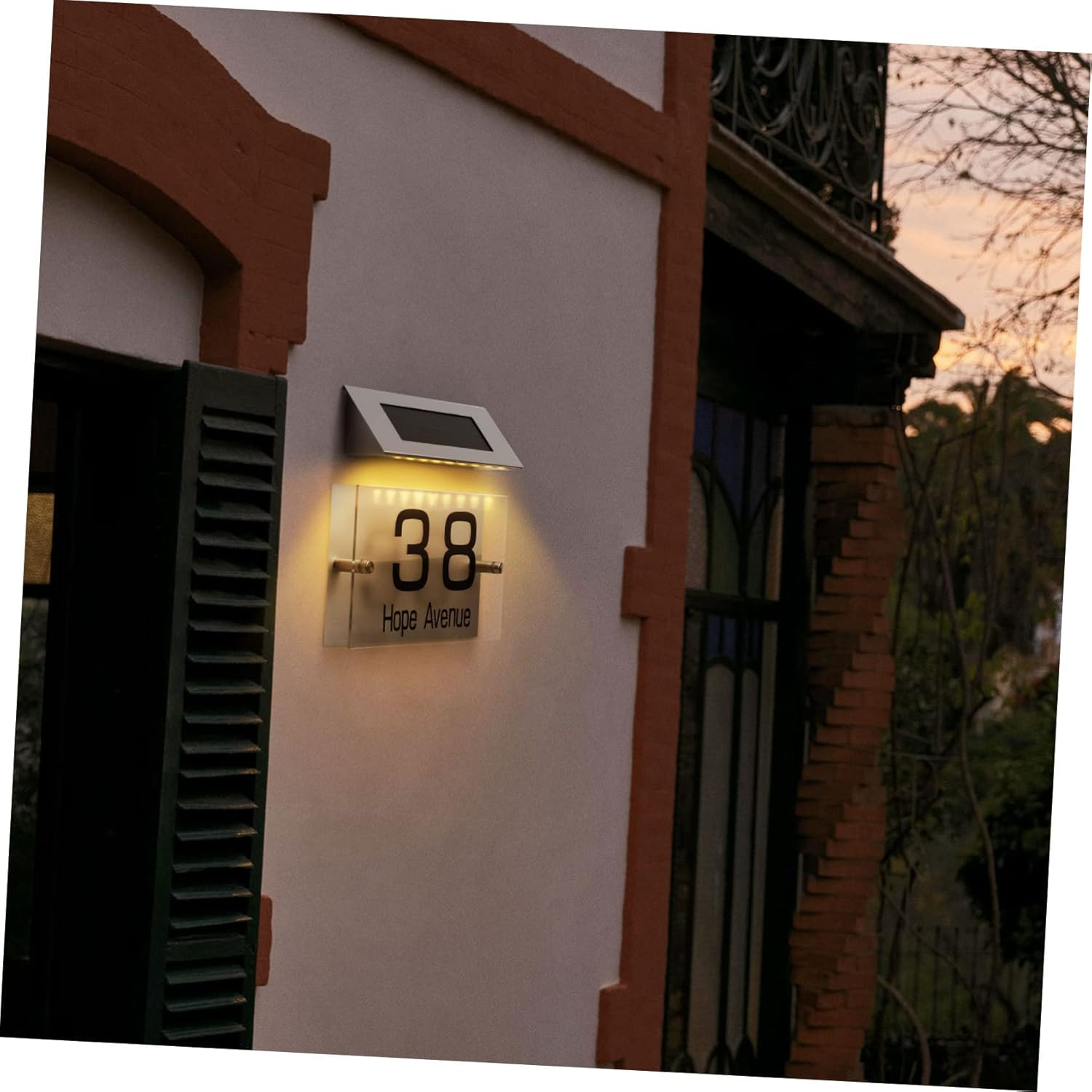 IWOWHERO Outdoor Solar House Number Lamp Led Address Diy Acrylic Easy to Install for Night Use image number 5