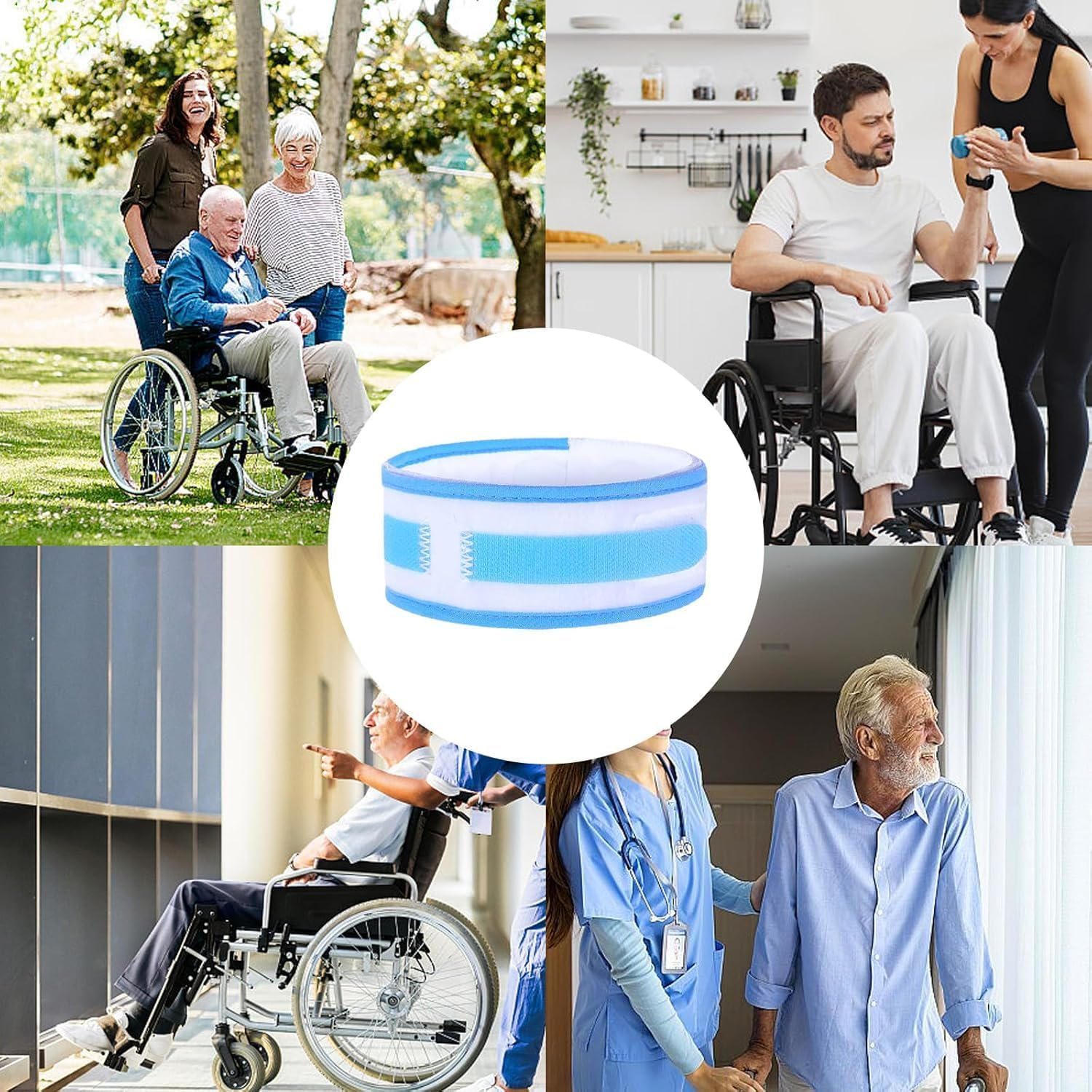 Catheter Stabilization Device (2Pcs) - Elastic Anti-Slip Leg Strap for Foley Catheter & Urinary Drainage Bags | Skin-Friendly Stabilizing Holder for Men/Women | 23.6"X2" Day & Night Use (Blue) image number 6