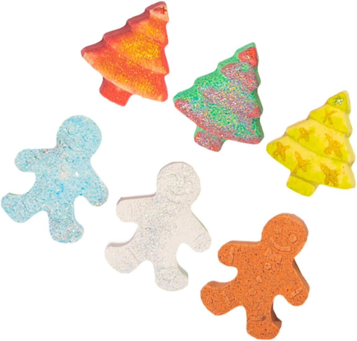 6Pcs Christmas Gingerbread Man Bath Salt Balls Aromatherapy Bathing for Portable Travel Friendly Bubble Bath for All Ages image number 2