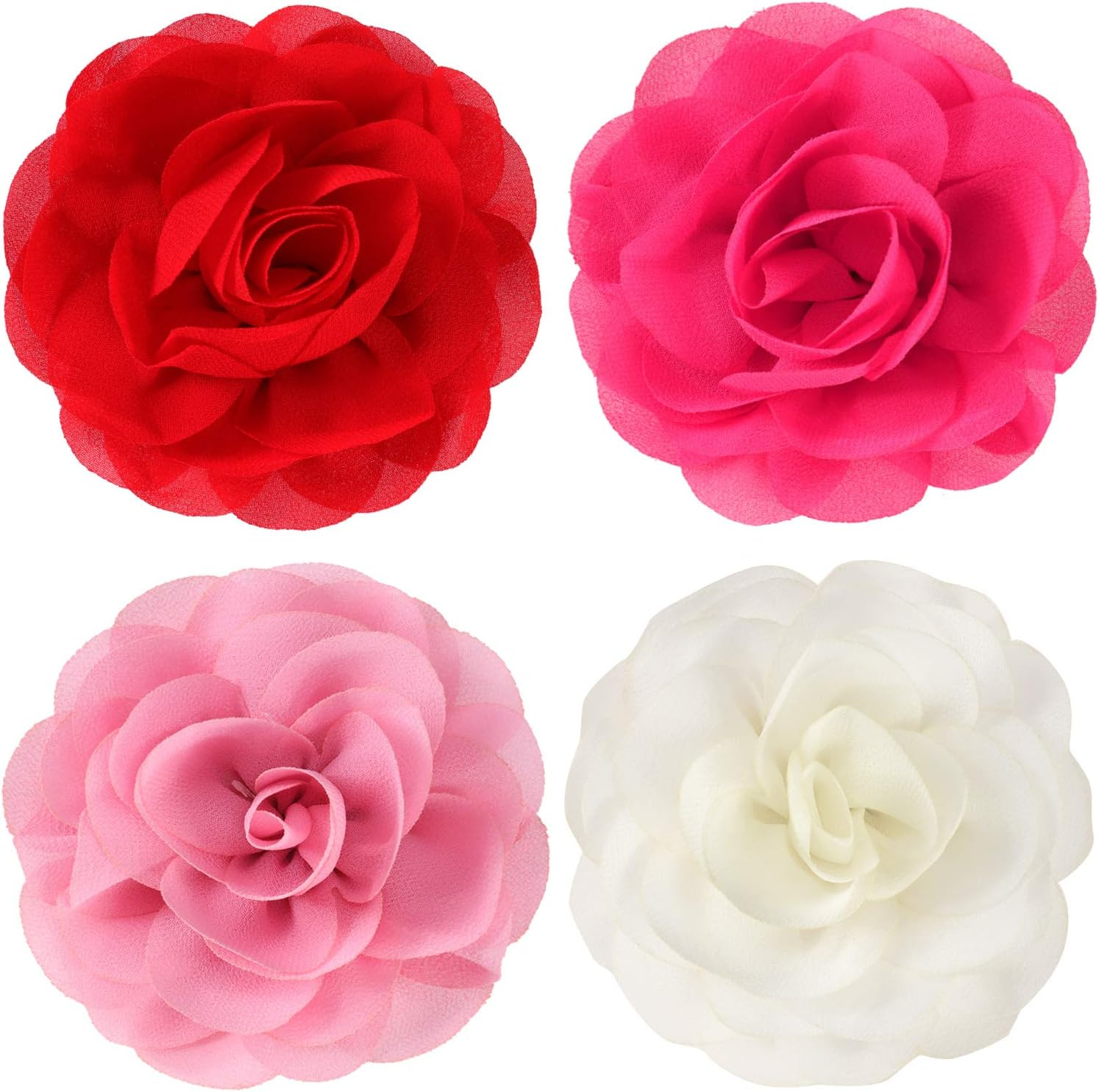 4 Pieces Dog Flower Bow Collar Multicolored Pet Bow Collar Dog Charms Flower Set for Puppy Dog Collar Cat Pet Grooming Accessories (Green, Lake Blue, Light Purple, Pink)