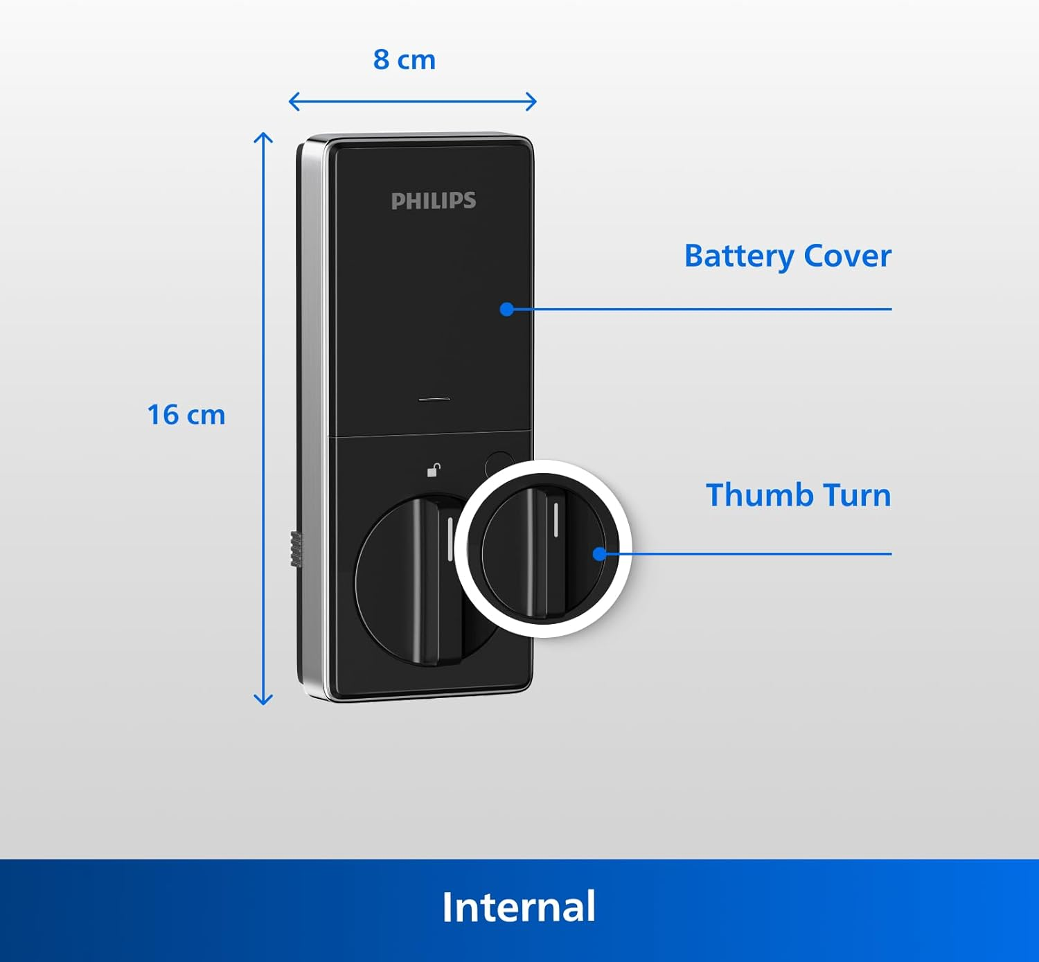Philips Easykey DDL210S-1H Fingerprint Lock for Smart Home - Smart Door Lock Australia, Fingerprint Lock, Smart Home, Home Improvement, Keyless Door Lock, Smart Home Gadgets, Door Safety Lock- Black image number 6