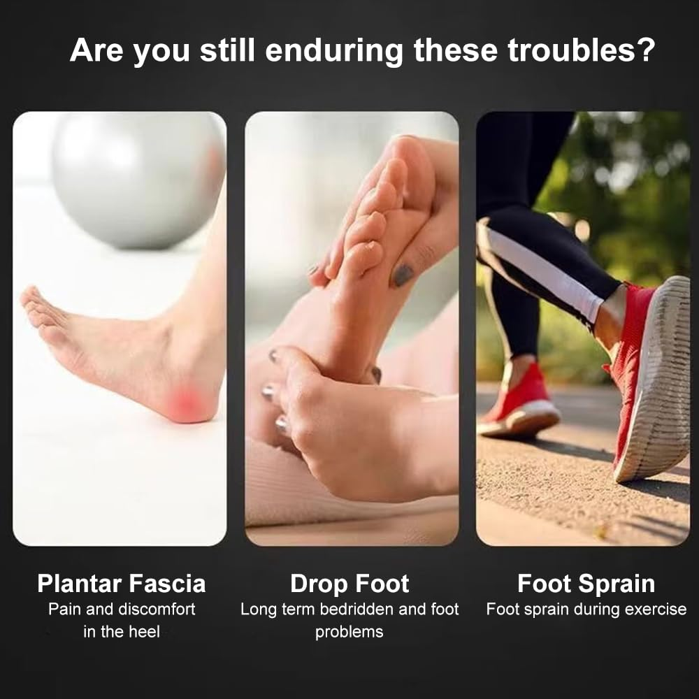 Foot Drop Brace Ankle Foot Orthosis Support, Adjustable AFO Splint for Foot Pain Relief, Ankle Foot Orthosis Support for Men, Women and Kid，Day & Night Dorsal Splint for Left Right Foot image number 3