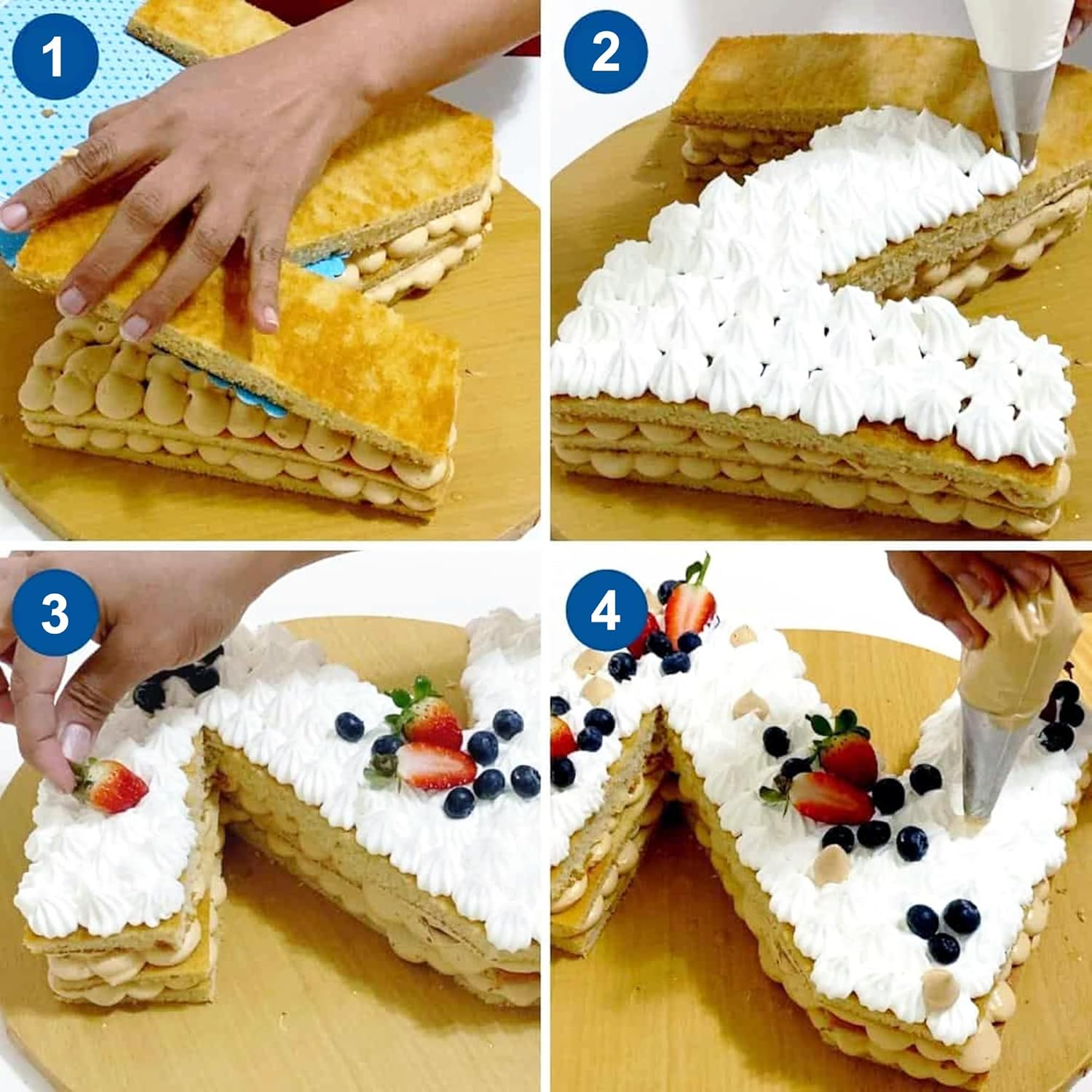 ZADE 8 Inch Alphabet P Cake Mousse Mold Stainless Steel Large Size Letter Alphabet Tiramisu Cheesecake Mold Bakeware 3D Cake Dessert Baking Pan for DIY Birthday Wedding Party image number 3