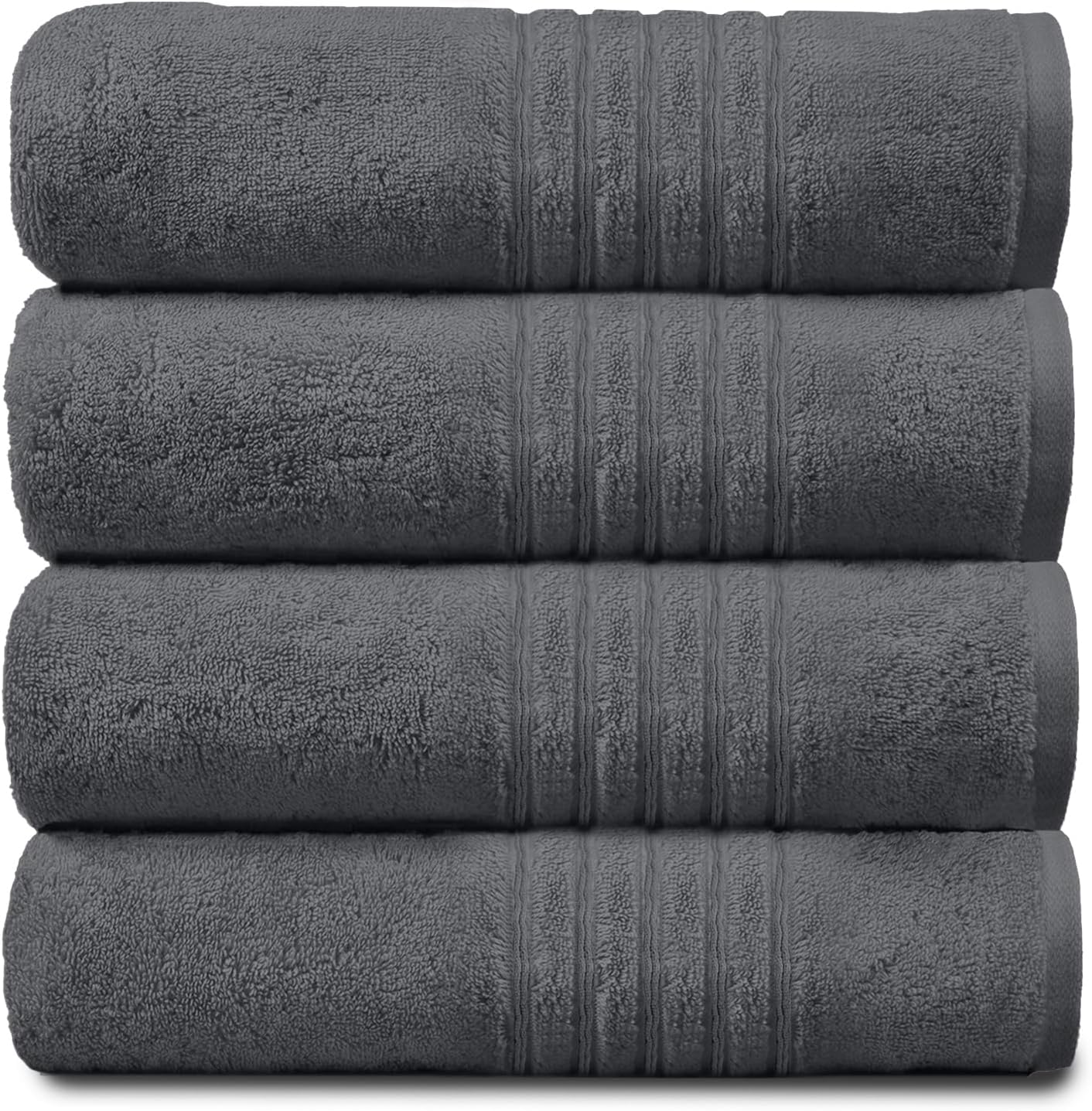 GC GAVENO CAVAILIA 4 PK Extra Large Bath Sheet, Water Absorbent Cotton Towels, 450 GSM Quick Dry Towels Set, Charcoal