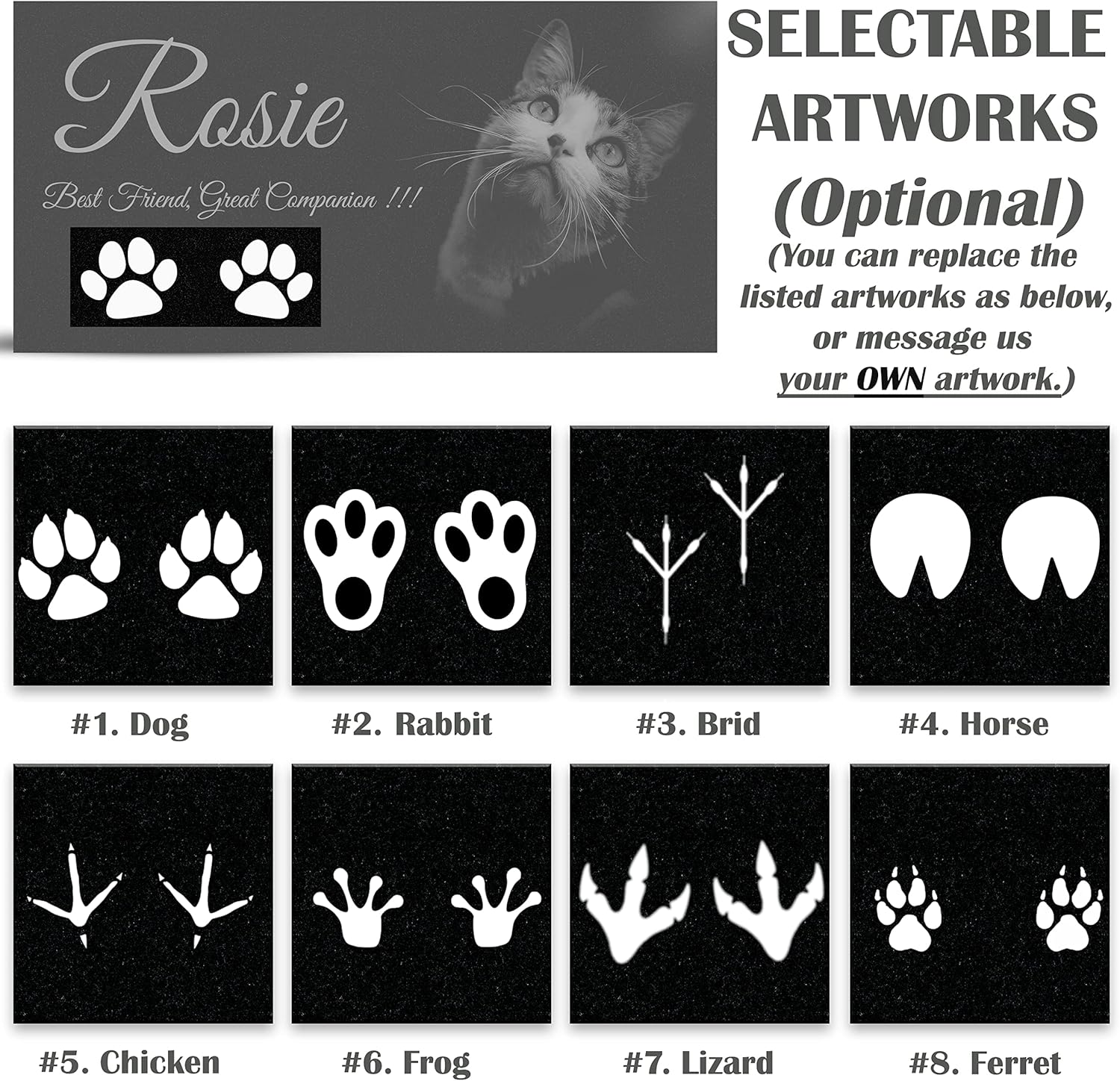 ADFSTONE Pet Memorial Stones Personalized Dog Remembrance Gifts, Customized Cat Picture Grieving Plaque, DIY Gravestone, Custom Sympathy Photo Gift, Animal Grave Markers image number 4