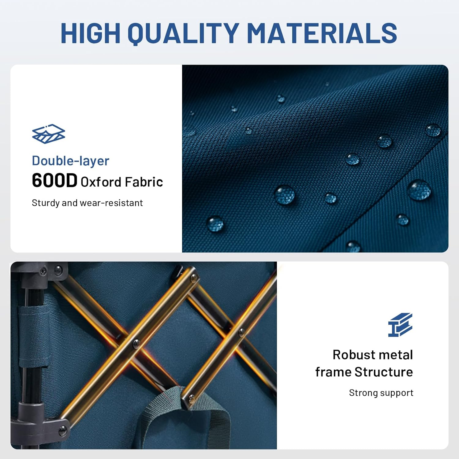 TIMBER RIDGE Collapsible Wagon Cart with Brakes, 200L Large Capacity Compact Portable Easy to Carry Folding Wagon, Utility Grocery Cart for Camping, Gardening, Shopping image number 3