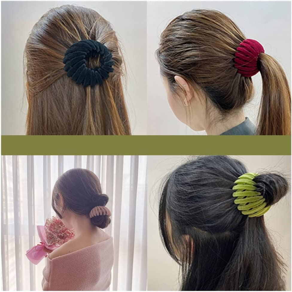 5 Pcs Birds Nest Hair Clip,Ponytail Hairpin Curling Iron,Bird Nest Shaped Hair Clips Hair Claw Clamps Bun Makers Expandable Ponytail Holder Hair Accessories for Women and Girls image number 6