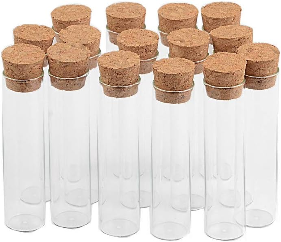 50Pcs 6Ml Mini Clear Glass Bottles with Cork Small Tiny Vials Jars Containers Cute Wishing Bottle Mini Glass Jars Glass Test Tube (16X65X14Mm)&hellip; image number 1