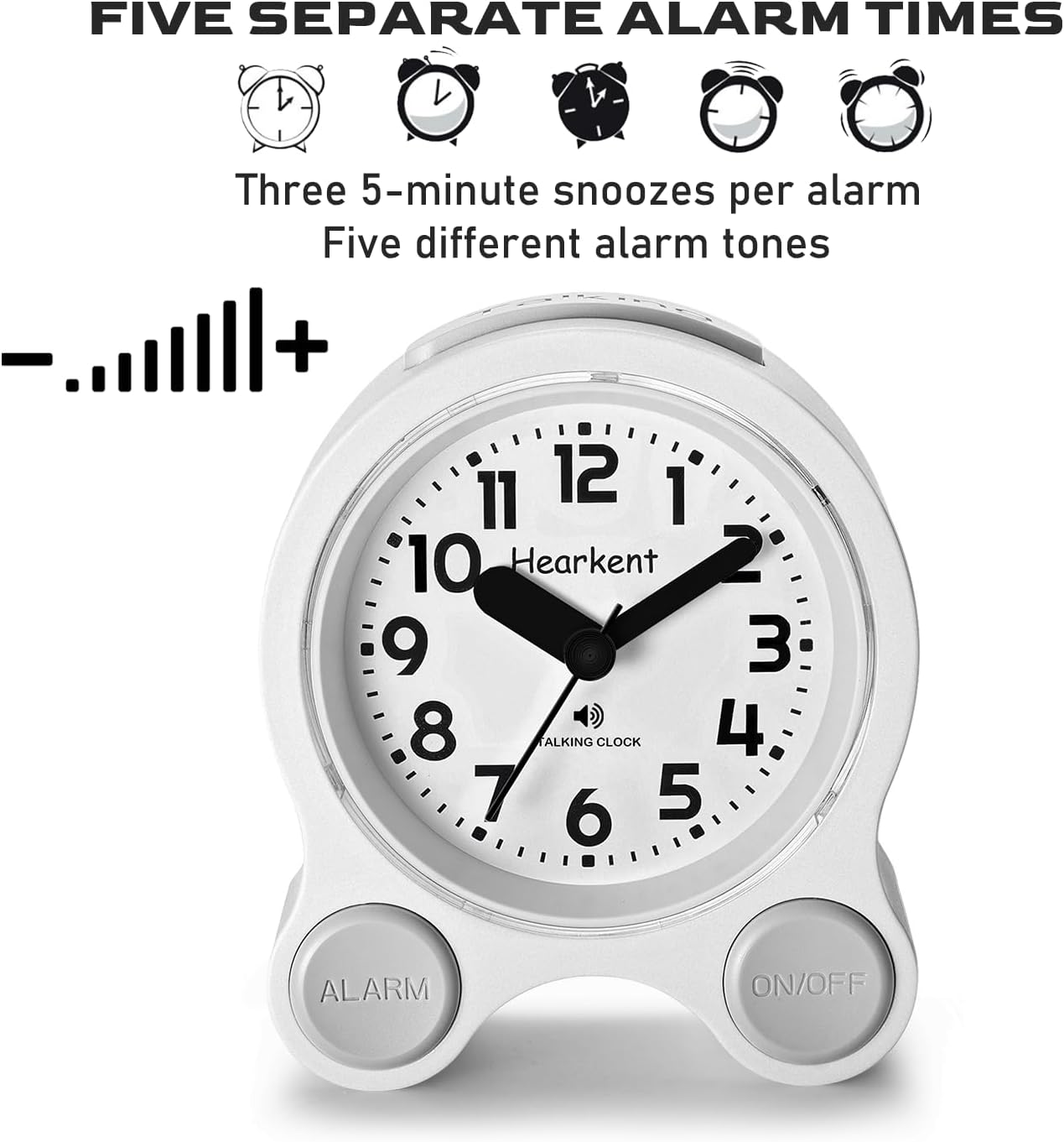 Talking Clock for Elderly, Blind, Visually Impaired, English Voice Announcing Time Date and Week, Backlight and 5 Daily Alarms, Easy to Operate Speaking Alarm Clock, Low Vision Aids image number 6
