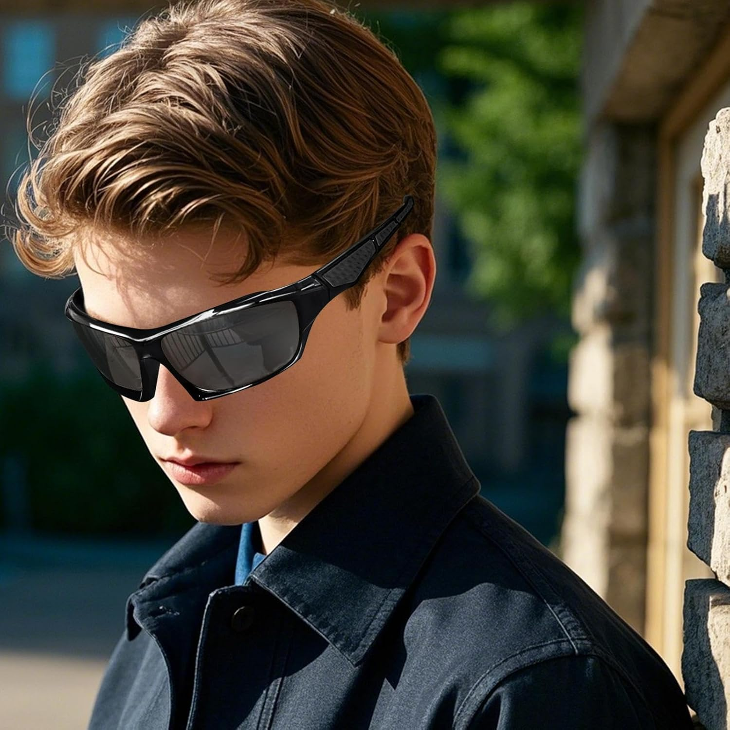 Mens Sun Glasses,Comprehensive Protection Sunglasses Polarized Glasses | Comfortable Fashion Shades Outdoor Sports Eyewear for Driving Fishing Running Cycling image number 6