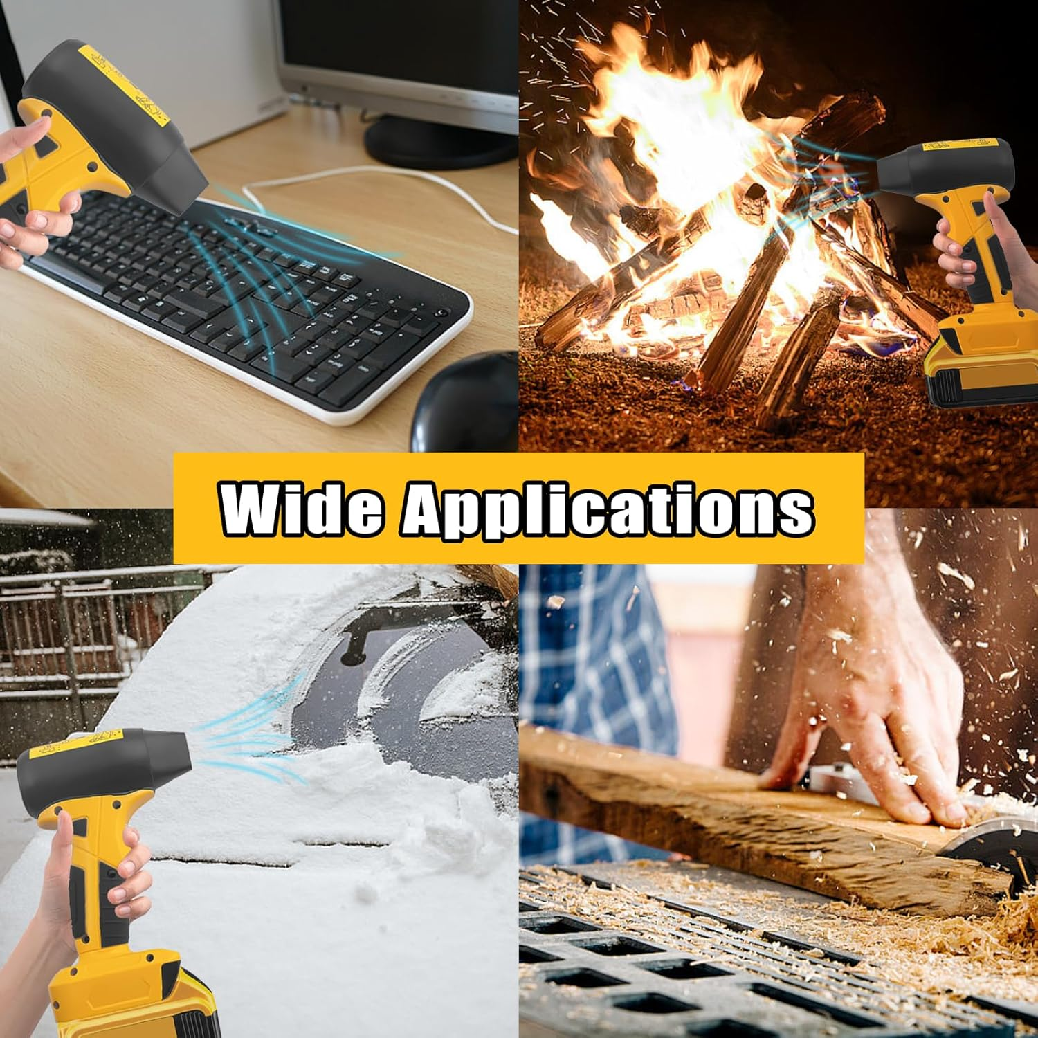 Jet Dry Mini Blower,Jet Fan 130000 RPM Wind Speed 4-Speed Control Compatible with Dewalt 20V Lithium Battery，Super Jet Fan Blower for Drying, Cleaning (Battery Not Included) image number 6