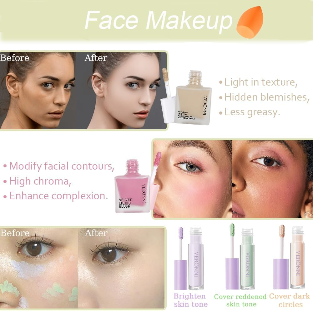 Makeup Kit for Women Full Kit All in One Makeup Kit with Eyeshadow Eyeliner Eyebrow Lip Gloss Face Makeup & Brushes Full Starter Cosmetics Set for Girls & Teens (Set A) image number 3