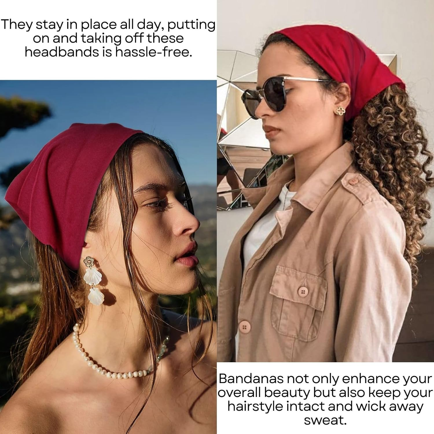 WOVOWOVO 8 Pack Large Scarf Headbands for Women image number 6