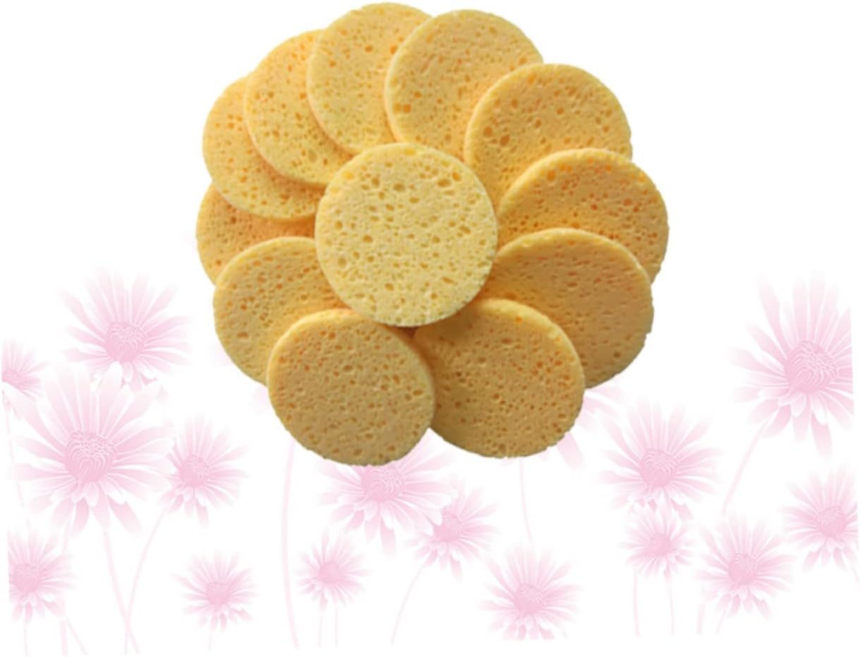 Healeved Skin-Friendly 20Pcs Makeup Cotton Pads round 80X8Mm Reusable Makeup Remover Face Cleaning Sponges Soft Sponge Cushion for Daily Use