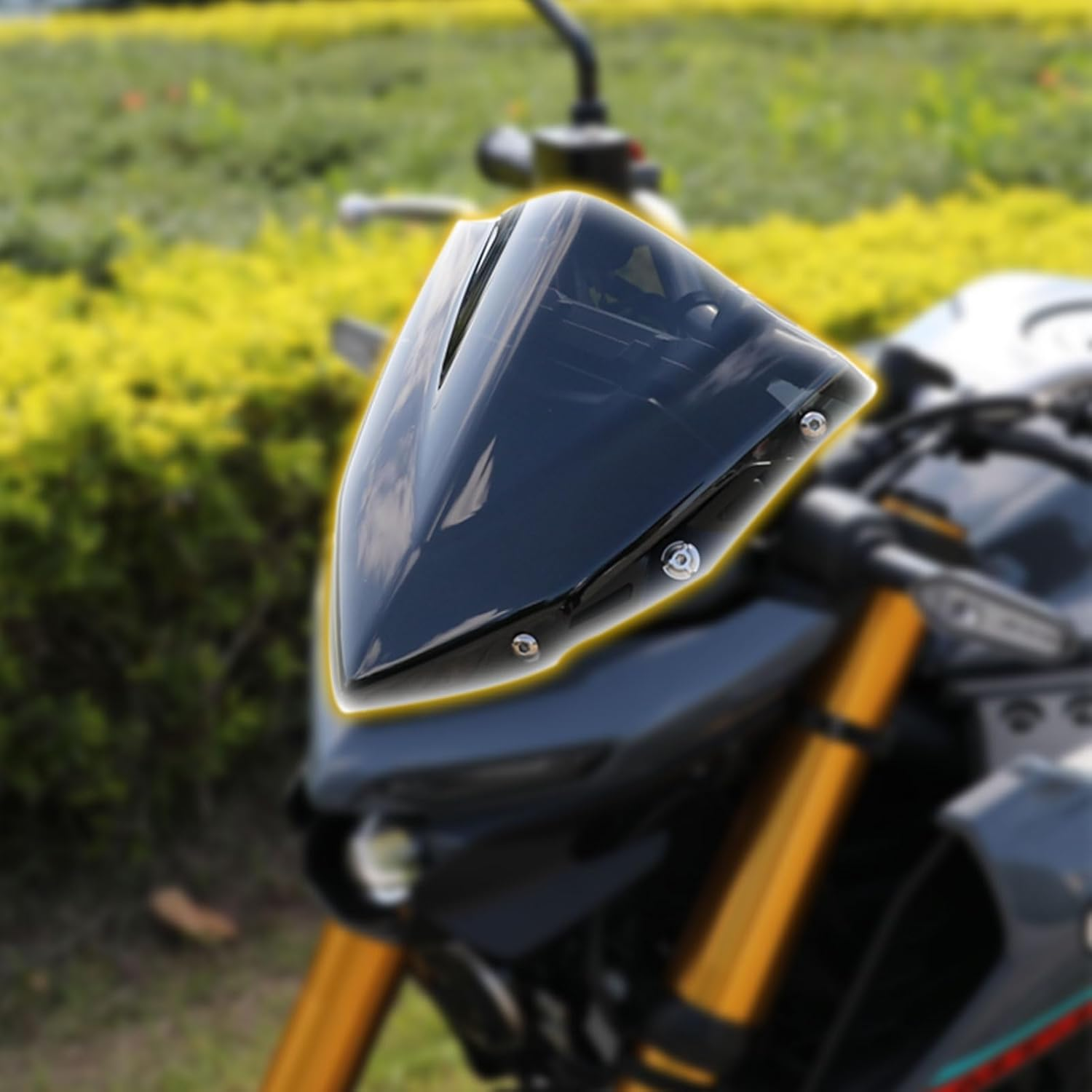 Motorcycle Front Touring Fairing Windscreen Windshield Wind Deflector Cover Compatible with YA-MA-HA MT-03 MT03 MT 03 MT25 MT 25 MT-25 2020 2021 2022 2023 (Smoke) (MD-257-JP)