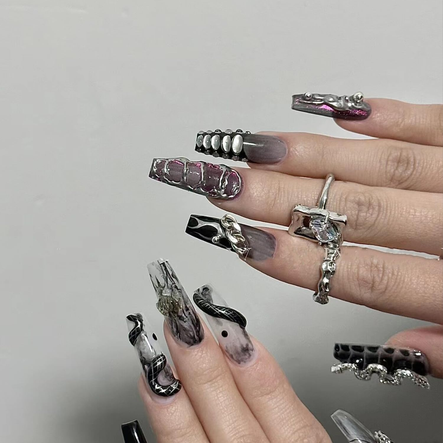 Senvenski Black Jelly Gel Nail Polish Kit, Black White Color Changing Gel Nail Polish, Clear Translucent Colors with Milky Sheer Finish | Vegan UV/LED Nail Art Kit for Women (WB2-001) - Black Jelly + Black White Colour Changing image number 4