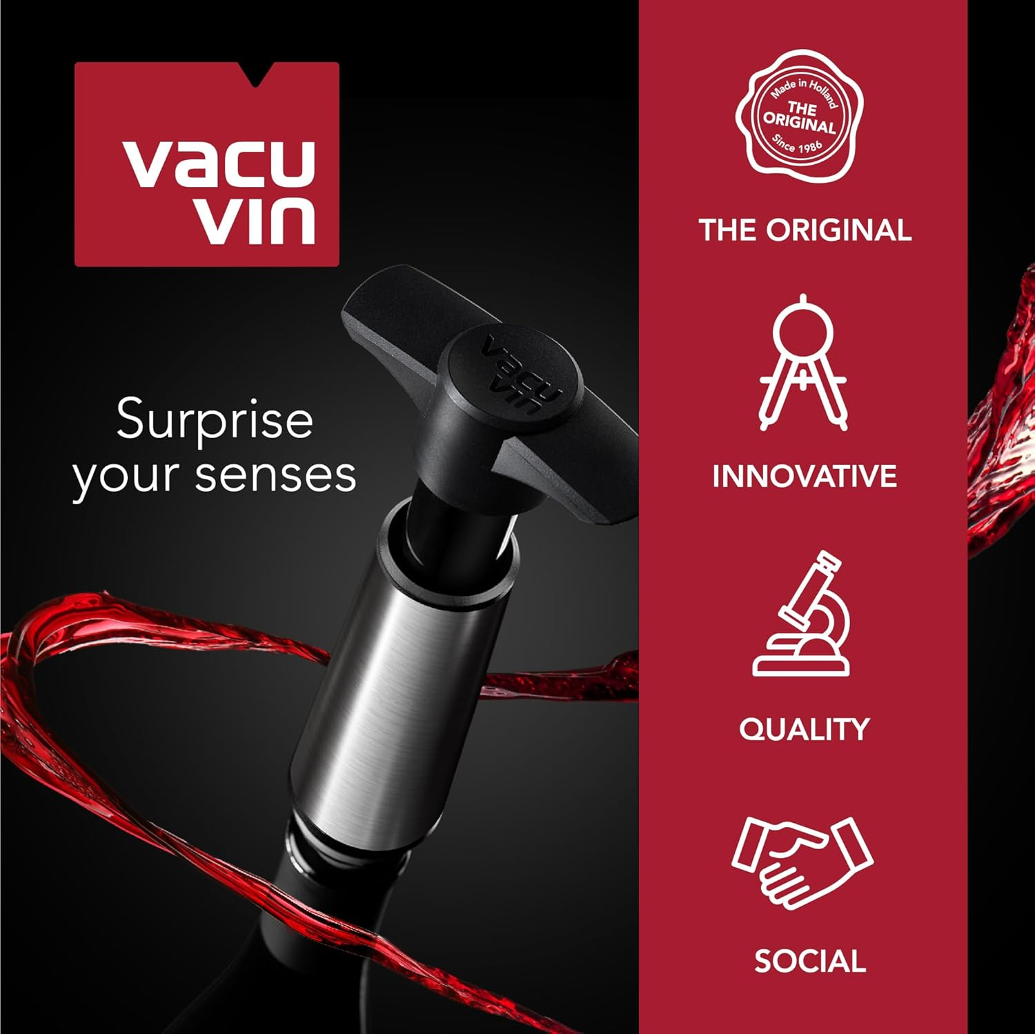 Vacu Vin the Original Wine Saver with 2 Vacuum Stoppers &ndash; White image number 4